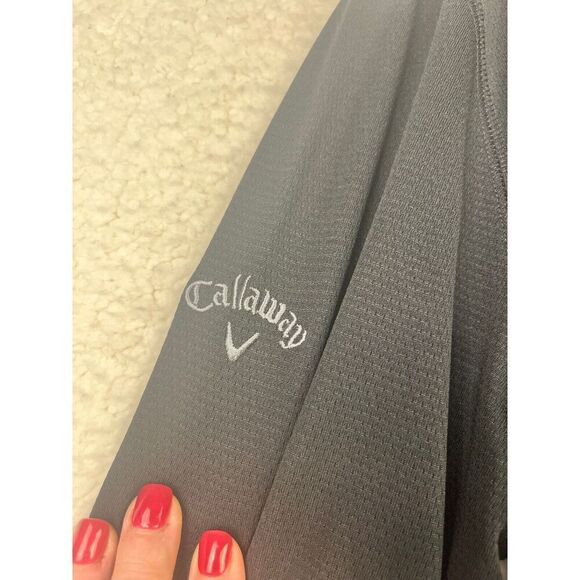 NWT Callaway Opti Dri Long Sleeve Polo Black "Sponsered" Carefree Size Medium - Picture 5 of 9